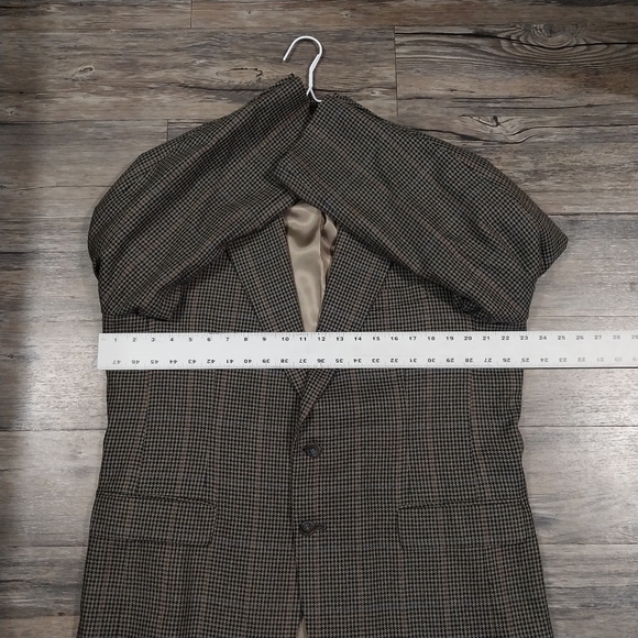 John D Craigmiles Houndstooth Sport Coat Blazer Jacket Mens 42R Brown Black - Picture 8 of 13